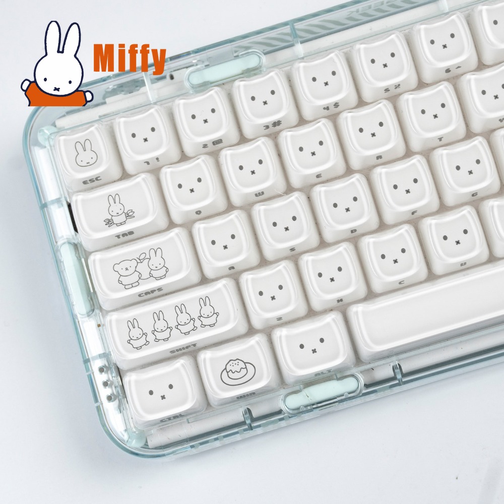 Pc Gaming Lounge - คีย์แคปมิฟฟี่ คิวท์ แรบบิท คีย์แคปน่ารักสำหรับคีย์บอร์ดแบบกลไก เหมาะสำหรับแกนไขว้ โปรไฟล์