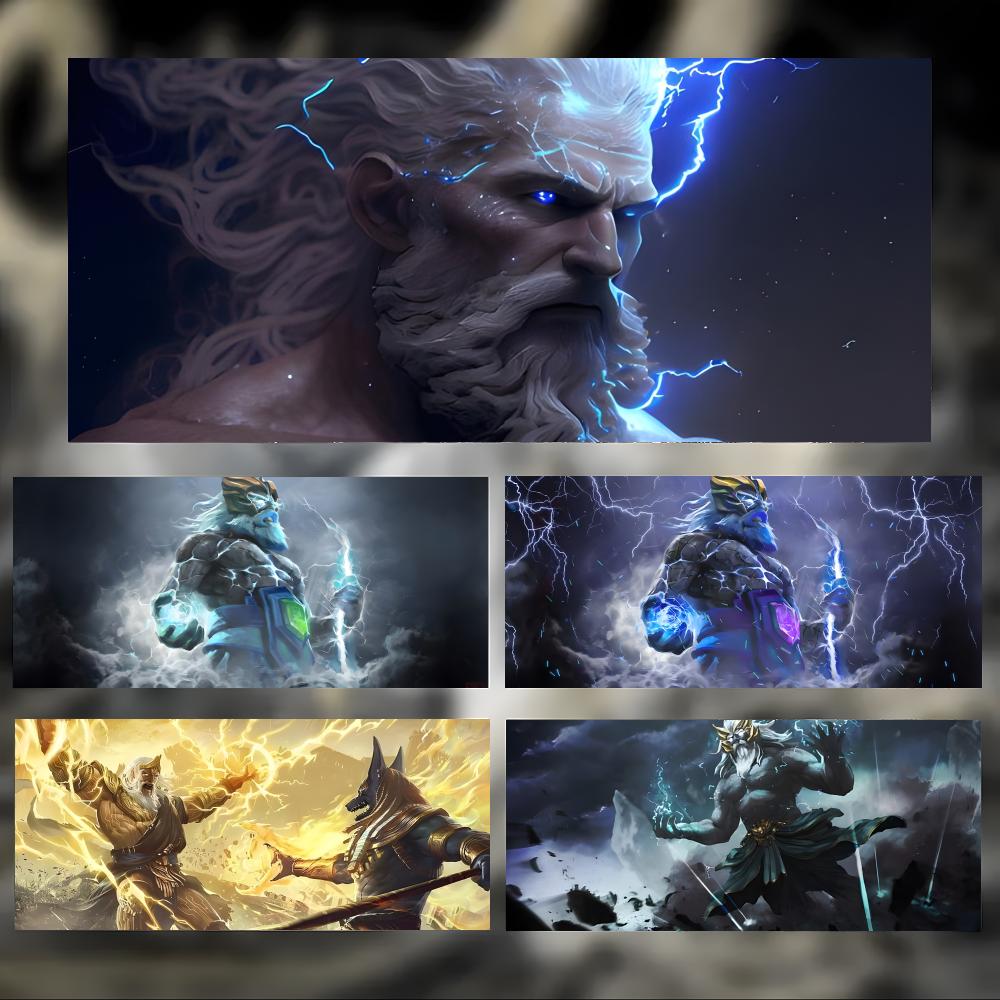 Pc Gaming Zeus - ตำนานโบราณอันยิ่งใหญ่ G-ตำนานเทพเจ้ากรีก แผ่นรองเมาส์ซุสแผ่นรองโต๊ะหนาขนาดใหญ่ ขอบเย็บ แผ่นรองเมาส์สำหรับเล่นเกมสำหรับพีซี