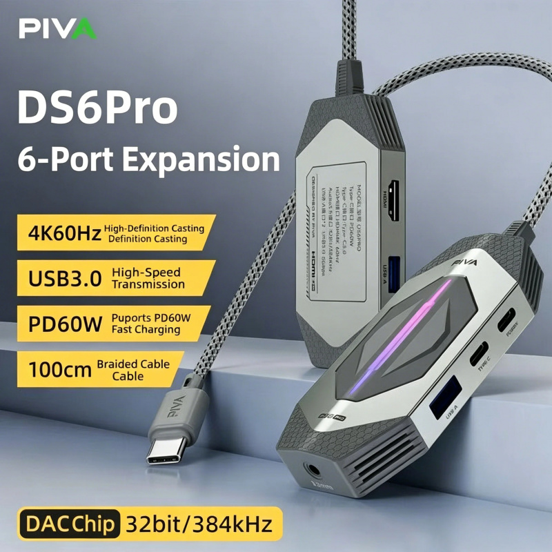 PIVA DS6 Pro 6-in-1 Gaming Doc - Usb Hub Gaming บทวิจารณ์และราคา