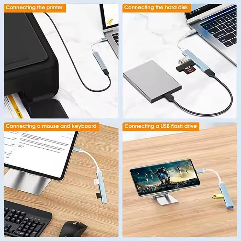 อะแดปเตอร์ USB ฮับแบบ C 4 พอร์ - Usb Hub Gaming บทวิจารณ์และราคา