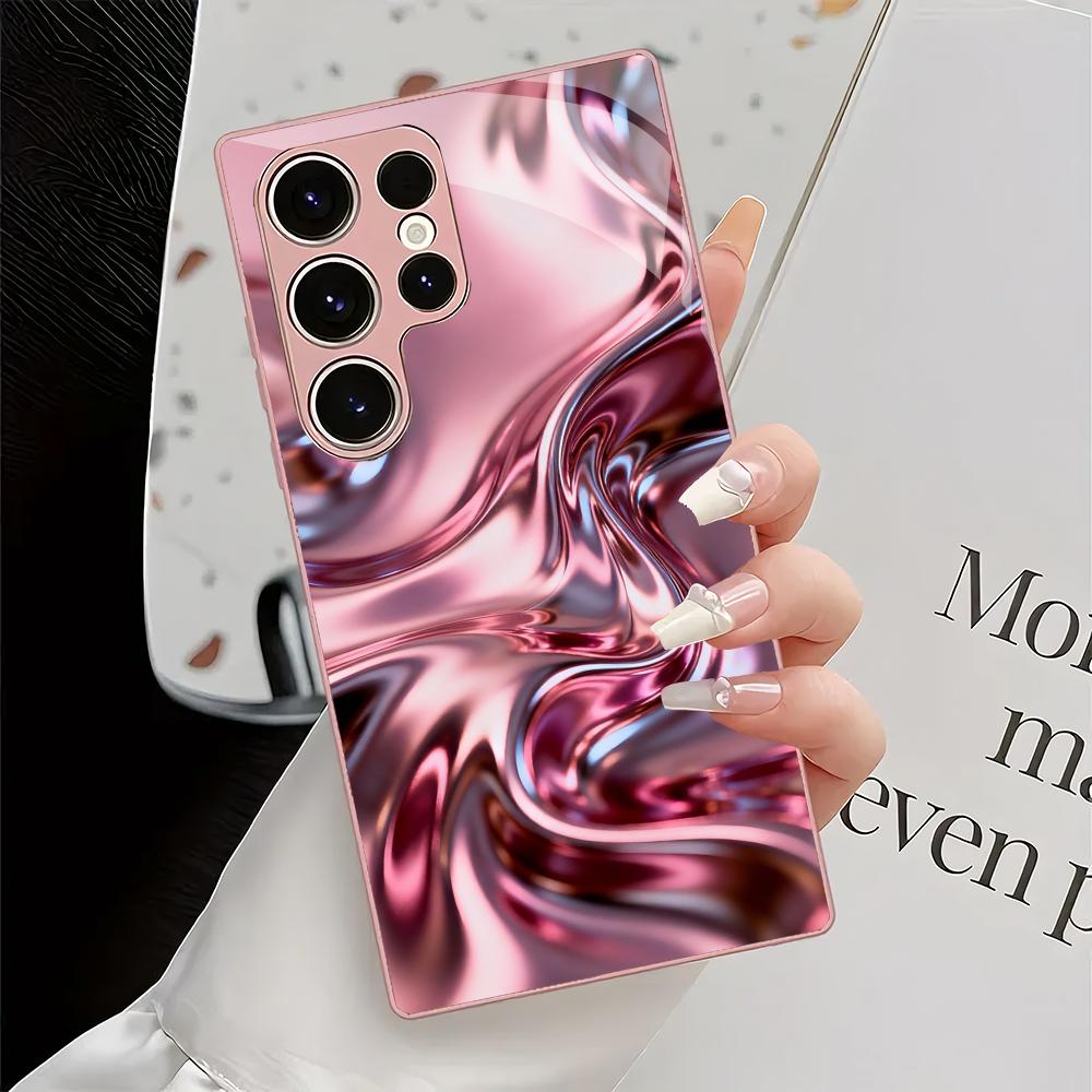 เคสโทรศัพท์แฟชั่นลายไหลลื่นสวย - Pc Case Tempered Glass บทวิจารณ์และราคา
