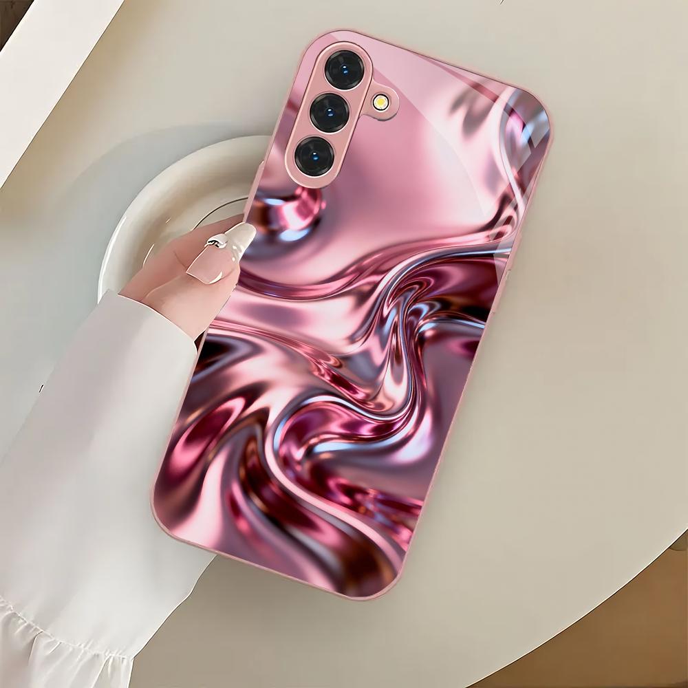 เคสโทรศัพท์แฟชั่นลายไหลลื่นสวย - Pc Case Tempered Glass บทวิจารณ์และราคา