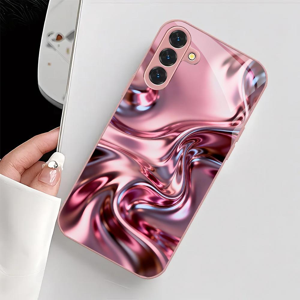 เคสโทรศัพท์แฟชั่นลายไหลลื่นสวย - Pc Case Tempered Glass บทวิจารณ์และราคา