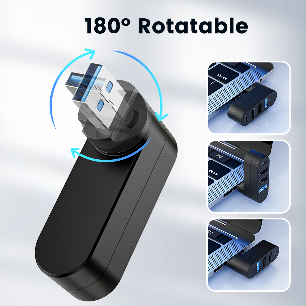 Rotatable USB HUB USB3.0 2.0 ป - Usb Hub Gaming บทวิจารณ์และราคา