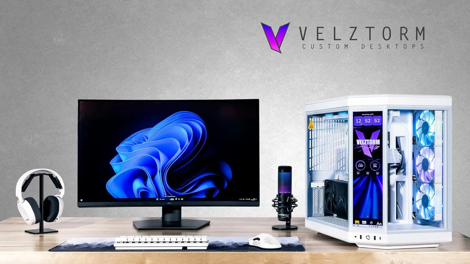 Velztorm LCD สีขาว Praetix คอม - Pc Gaming Y70 บทวิจารณ์และราคา
