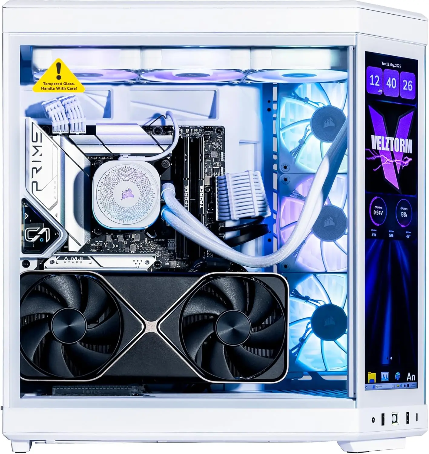 Velztorm LCD สีขาว Praetix คอม - Pc Gaming Y70 บทวิจารณ์และราคา