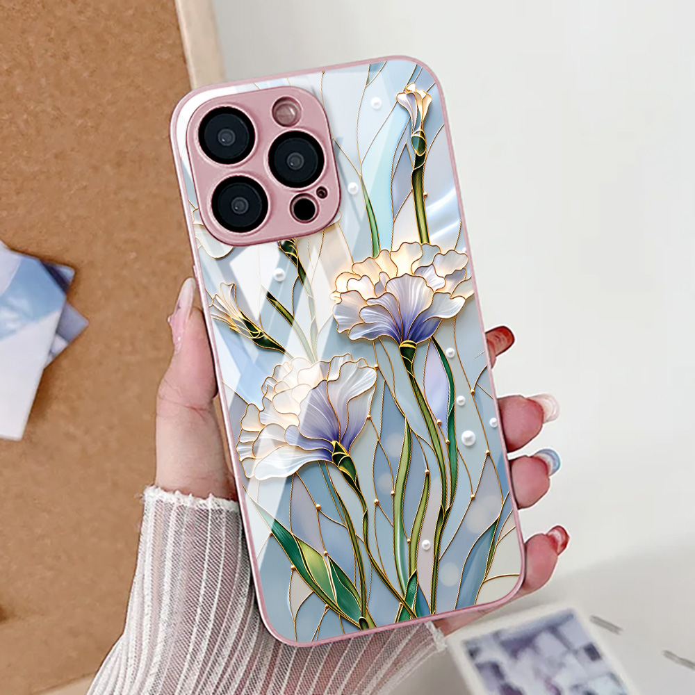 เคสโทรศัพท์ลายดอกบัว สำหรับ iP - Pc Case Tempered Glass บทวิจารณ์และราคา