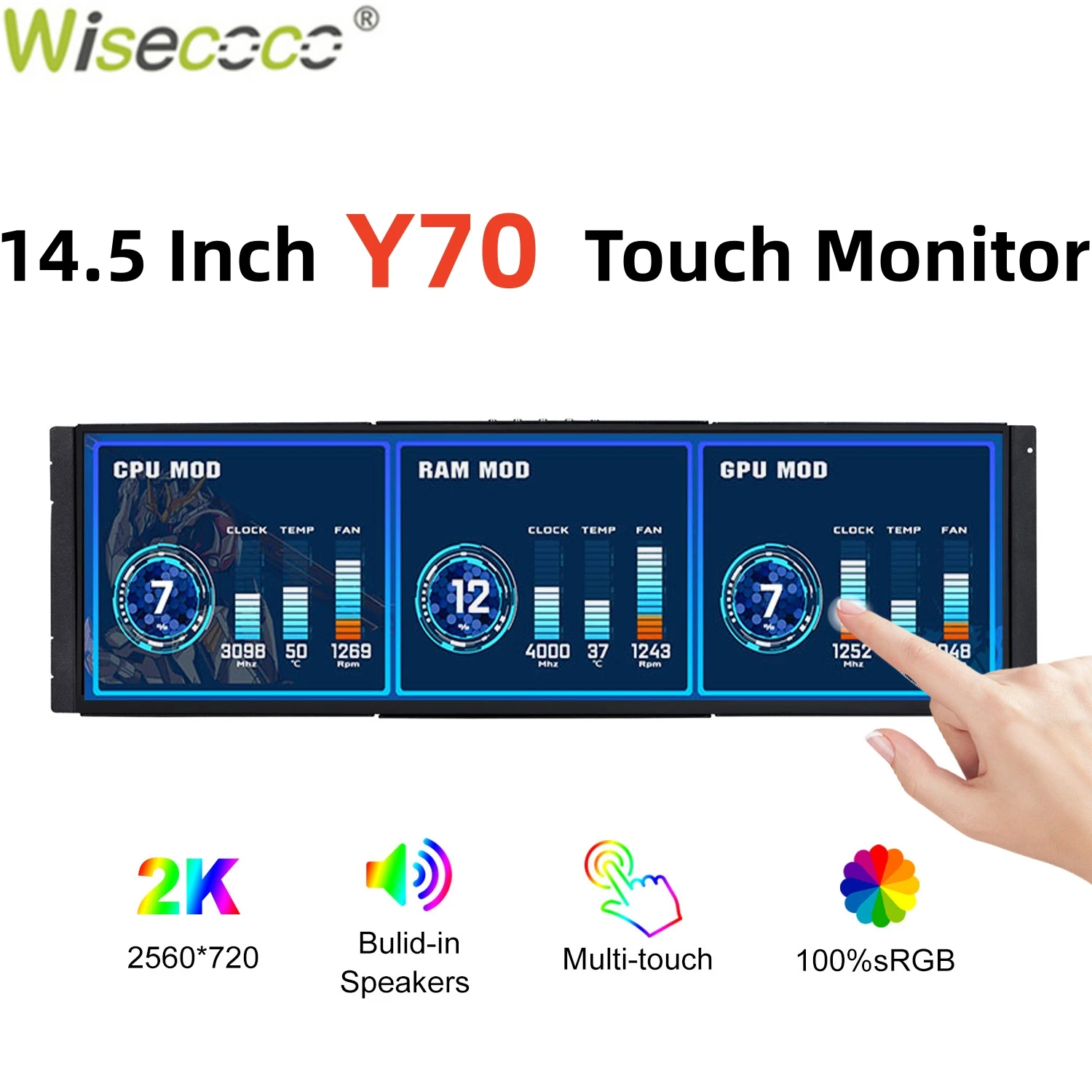 Wisecoco 12.6/14.5 นิ้ว 2K IPS - Pc Gaming Y70 บทวิจารณ์และราคา