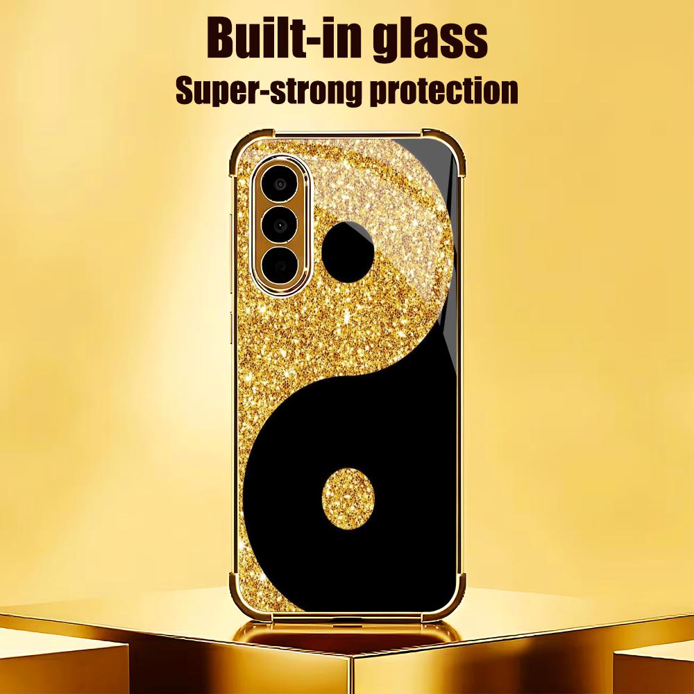 เคสโทรศัพท์แฟชั่นลายทองดำสุดหร - Pc Case Tempered Glass บทวิจารณ์และราคา