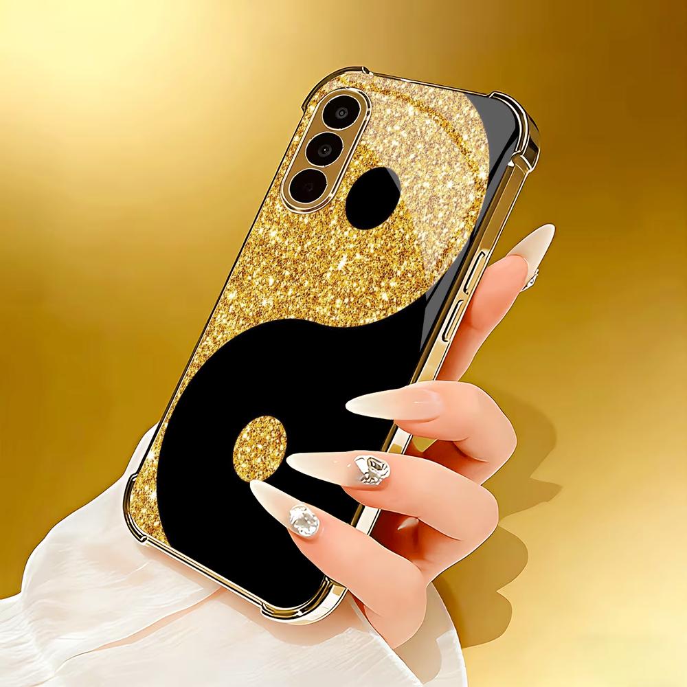 เคสโทรศัพท์แฟชั่นลายทองดำสุดหร - Pc Case Tempered Glass บทวิจารณ์และราคา